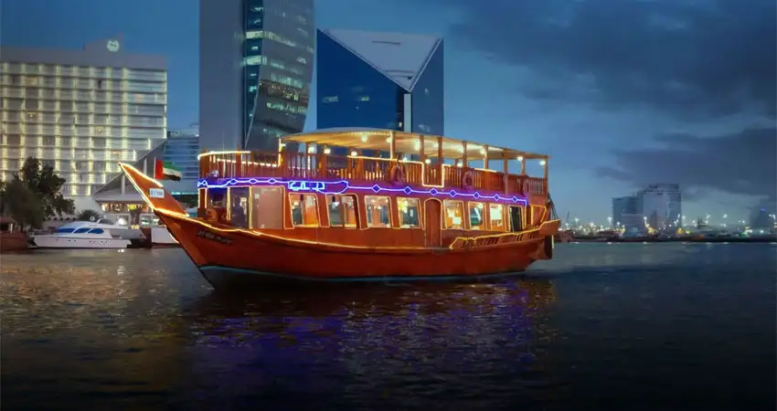 Dubai Marina Dhow Cruise With Transport