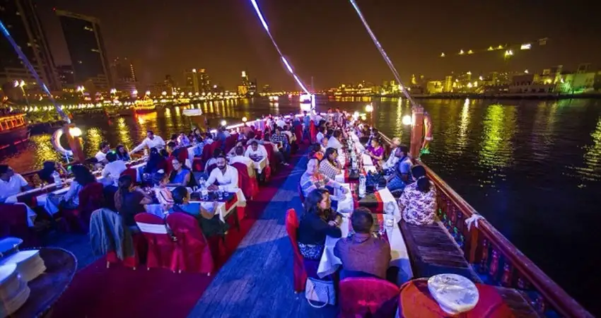Dubai Marina Dhow Cruise With Transport