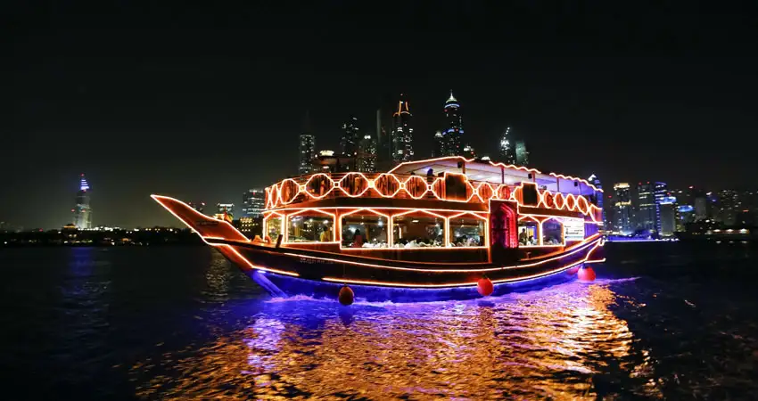 Dubai Marina Dhow Cruise With Transport